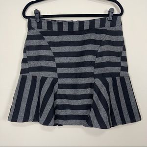 Worthington black gray striped skirt 10